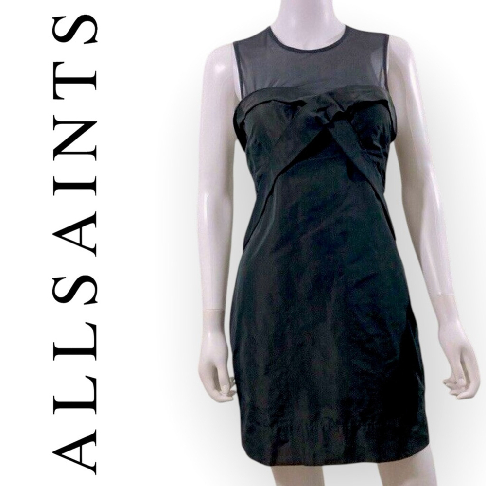 All Saints Black Sleeveless Mini Dress